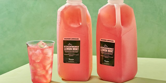 Strawberry Lemon Mint Charged Lemonade - Two half gallon containers