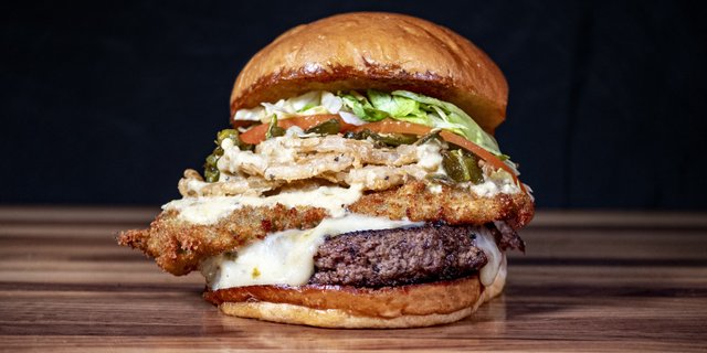 Fiery Green Chile Cheeseburger
