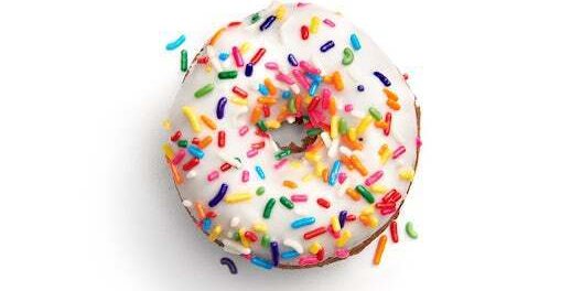 White Iced w/ Sprinkles Donut