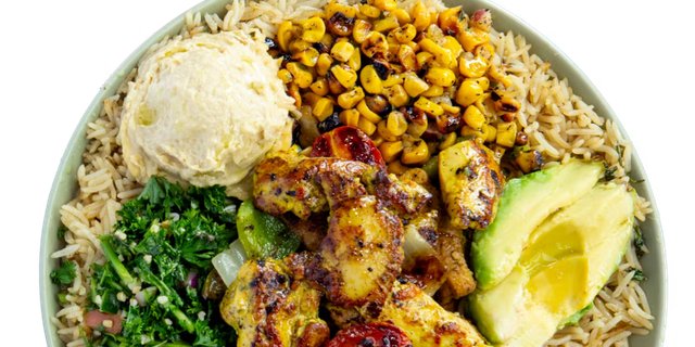 Lemon Garlic Kebab Rice Bowl