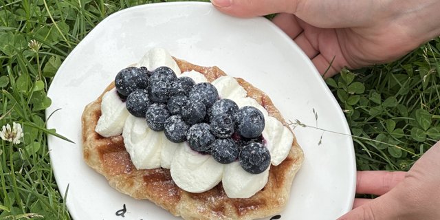 Blueberry Cheesecake Cream Kroffle w/ Whipped Cream