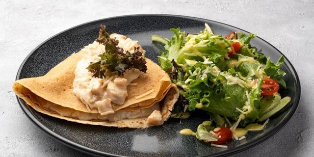 Chicken Alfredo Savory Crepe