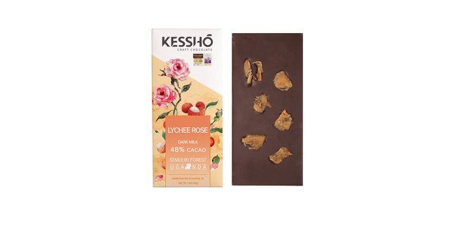 Lychee Rose 48% Dark Milk Chocolate Bar