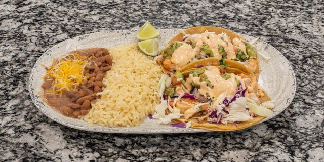 Grilled Shrimp Tacos Plate