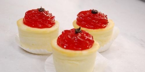 Bite Size Strawberry NY Style Cheesecake