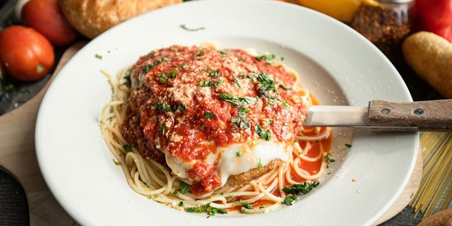 Eggplant Parmigiana w/ Pasta