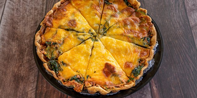 Spinach, Bacon & Avocado Quiche