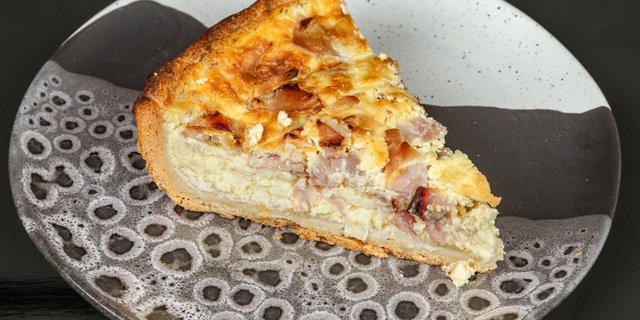 Ham & Onion Quiche Slice