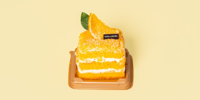 Orange Cream Cake Slice