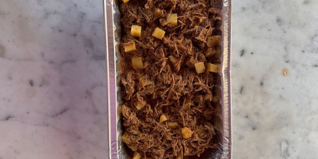 Slow-Simmered Brisket w/ Potato Bits