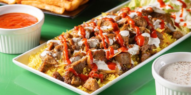 Lamb Over Rice Platter
