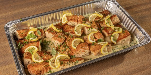 Salmon W/ White Wine Sauce