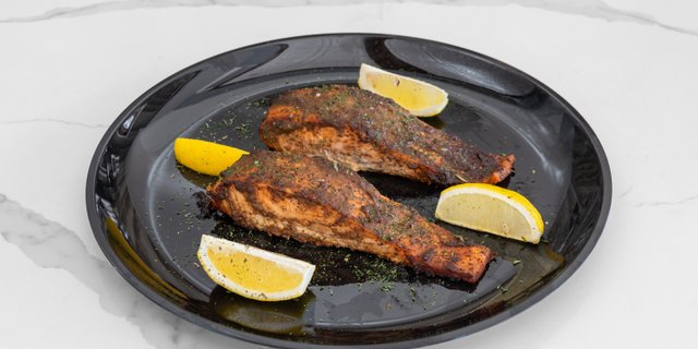 Green Peppercorn Caramelized Salmon