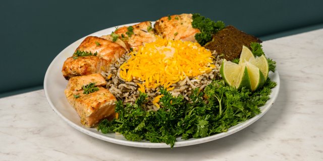 Salmon Kabob Lunch