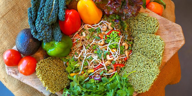 Vegan Spicy Super Green Ramen Salad