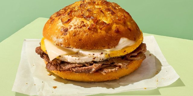 NEW French Onion Steak Bagel Stack