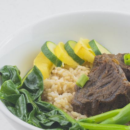 Braised Beef Over Rice Bowl