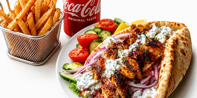 Chicken Gyro Pita Combo With Fries And Drink