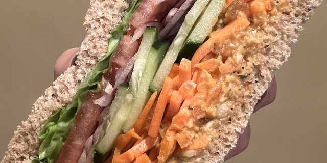 Vegetable Three Seed Hummus Sandwich