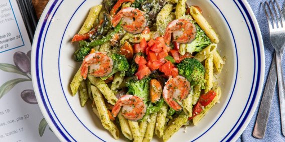 Grilled Shrimp Penne w/ Veggies Plate