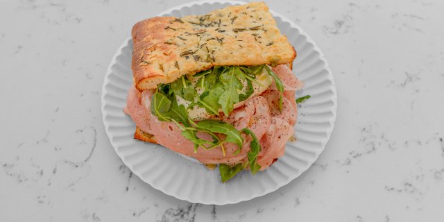 Mortadella, Burrata & Pesto Panini