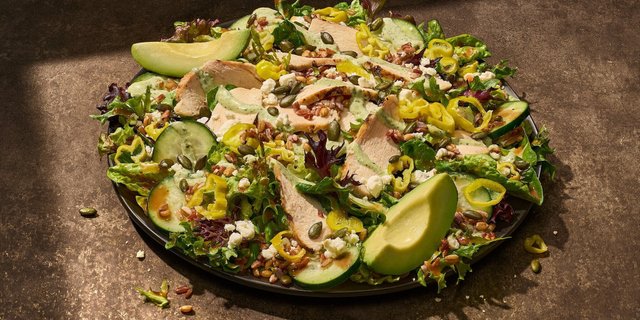 Balsamic Chicken Greens With Grains