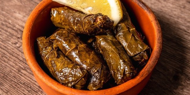 Stuffed Grape Leaves w/ Yogurt Dip