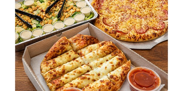 Pizza, Salad, Cheesy Breadsticks, and Dessert (Per Person)