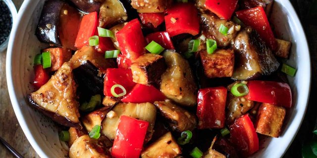 Spicy Eggplant Tofu Tray