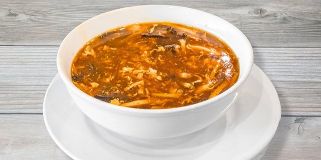 Hot & Spicy Soup w/ Dumplings