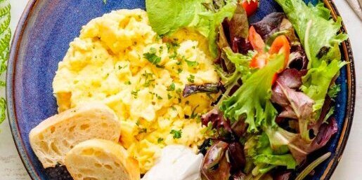 Scrambled Eggs, Avocado & Mixed Greens
