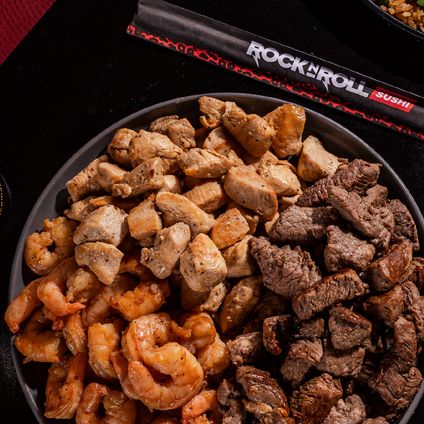 Hibachi Chicken, Shrimp, Filet & Fried Rice