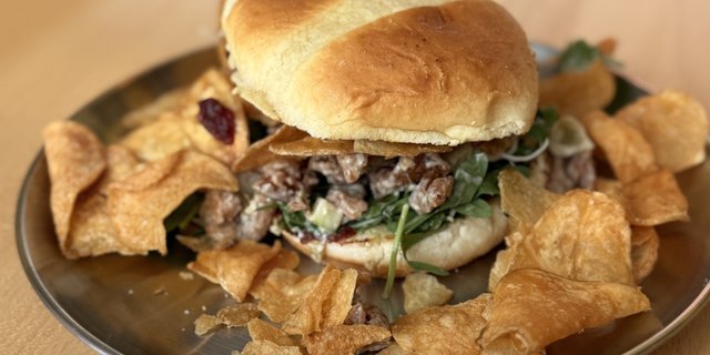Vegan Waldorf Soy Curl Salad Sandwich