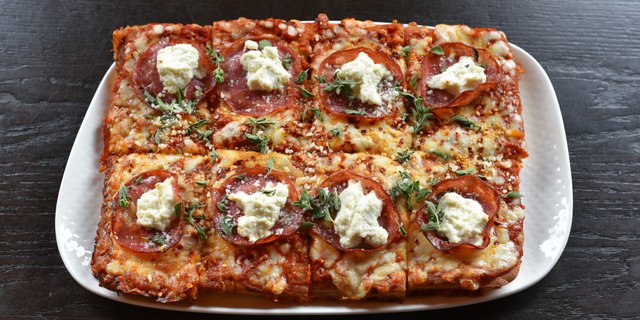 Spicy Salami Focaccia Pizza