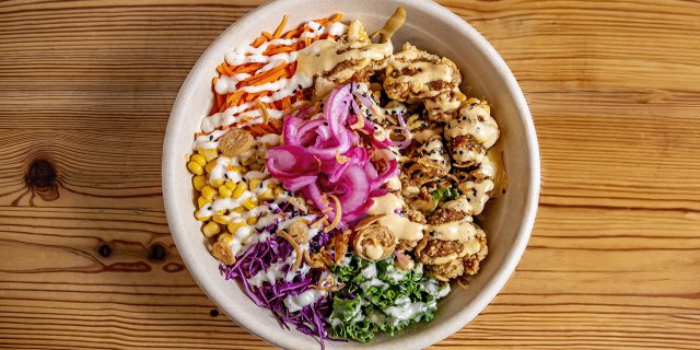 Popcorn Chicken Rice Bowl