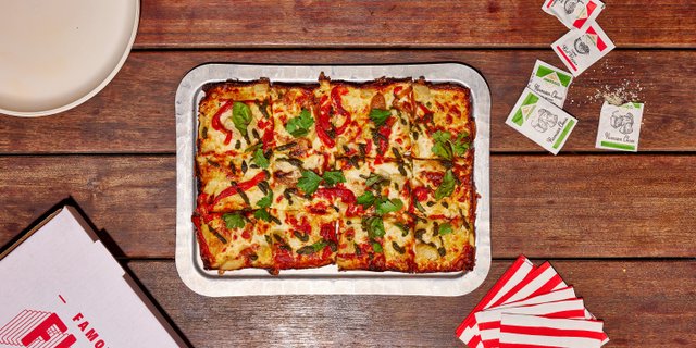 Detroit-Style Artichoke Pesto Pizza