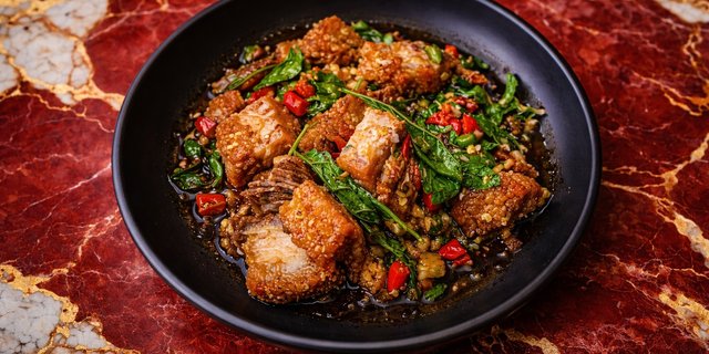 Pad Ka-Prow Moo Krob (Spicy Crispy Pork Basil)