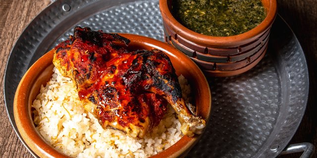 Molokheya & Rice w/ Roasted Chicken