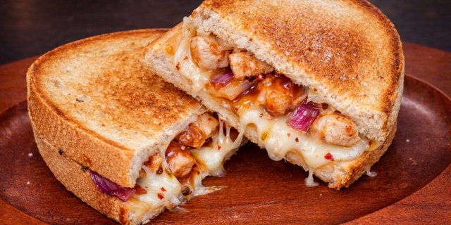 Firepit BBQ Chicken Melt Sandwich