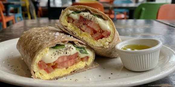 Caprese Omelette Breakfast Burrito