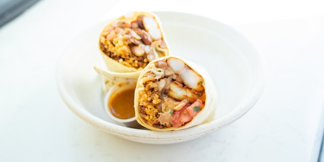 Grilled Shrimp & Chorizo Burrito