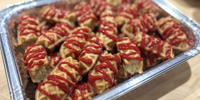Mini Lemon Raspberry Cake Waffle Sticks
