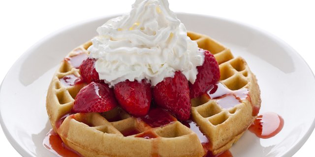Belgian Waffle & Strawberry Sauce