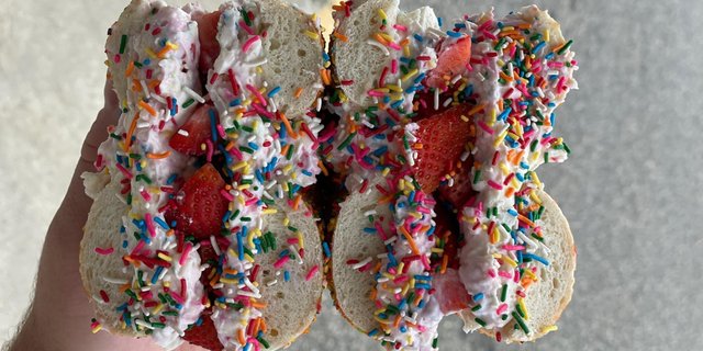 Fruity Pebble Overload Bagel