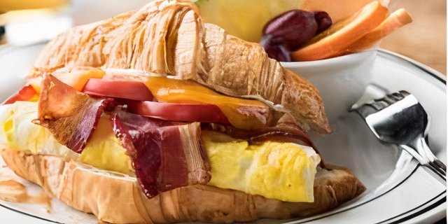 Eggs & Bacon Croissant Sandwich