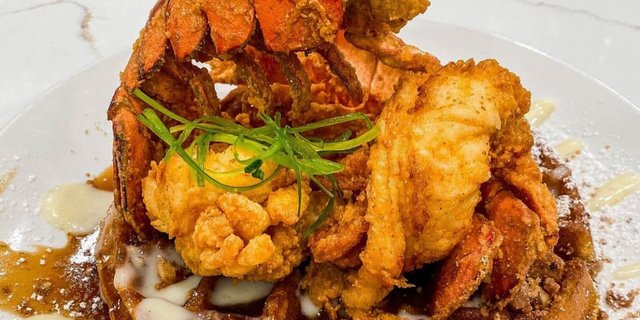 Lobster Sweet Potato Waffle