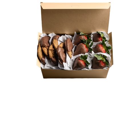 Dozen Chocolate-Dipped Strawberries & Cookies
