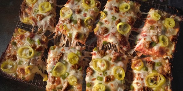 Detroit-Style Eugene Supreme Pizza