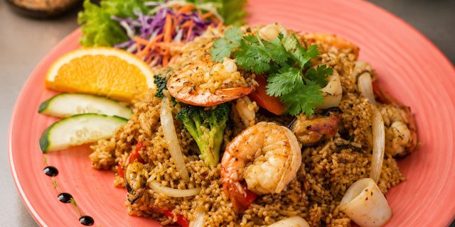 Chili Fried Rice w/ Seafood