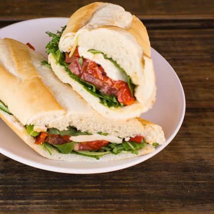 Tomato-Mozzarella Sandwich Lunch Box w/ Salad